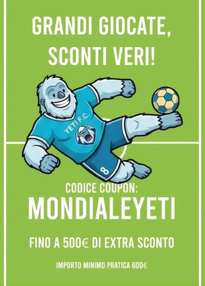 ⚽  Coupon MONDIALEYETI: fino a 500€  extra sulla tua prossima Vacanza