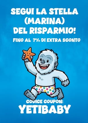🪸  Coupon YETIBABY: fino al 7%  extra sulla tua prossima Vacanza