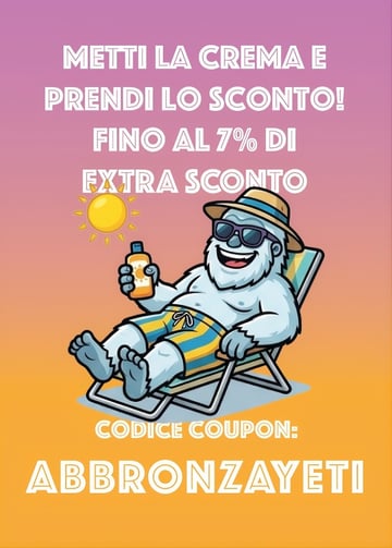 🕶️  Coupon ABBRONZAYETI: fino al 7%  extra sulla tua prossima Vacanza