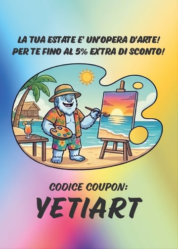🎨  Coupon YETIART: fino al 5% extra sulla tua prossima Vacanza