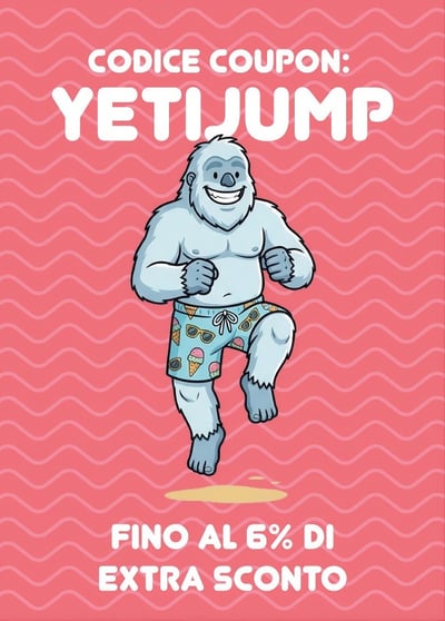 🚀  Coupon YETIJUMP: fino al 6% extra sulla tua prossima Vacanza