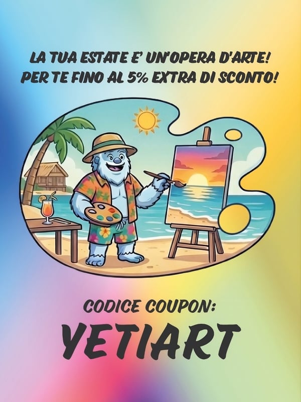 🎨  Coupon YETIART: fino al 5% extra sulla tua prossima Vacanza